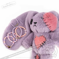 Load image into Gallery viewer, Plushie Dreadfuls - Lavender Love Rabbit Stacking Friendship Bracelet
