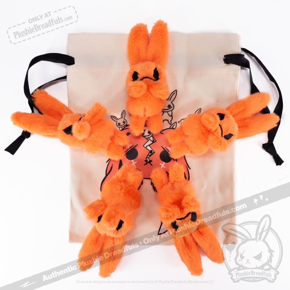 Plushie Dreadfuls - Anxiety Bunnies (Set Of 5) Plush Stuffed Animal Orange Plush