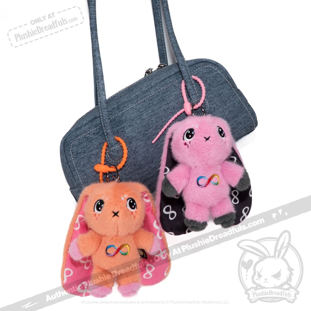 Plushie Dreadfuls - Orange Autism Rabbit Plush Keychain Accessory
