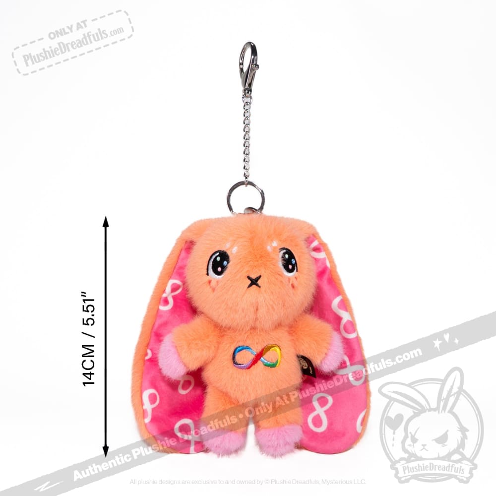 Plushie Dreadfuls - Orange Autism Rabbit Plush Keychain Accessory