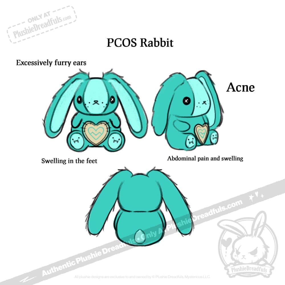 Plushie Dreadfuls - PCOS Rabbit - Plush Stuffed Animal - Mysterious