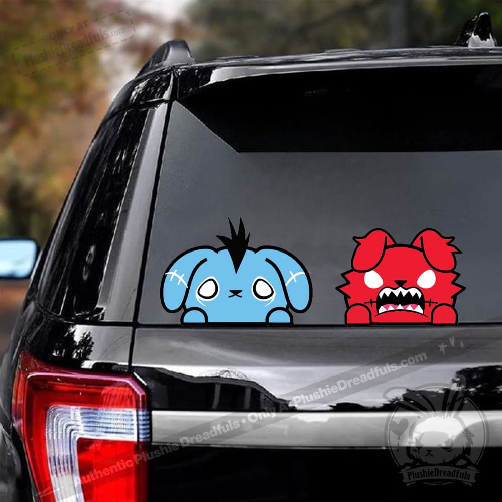 Plushie Dreadfuls - Peeking Car Decal Set Sticker