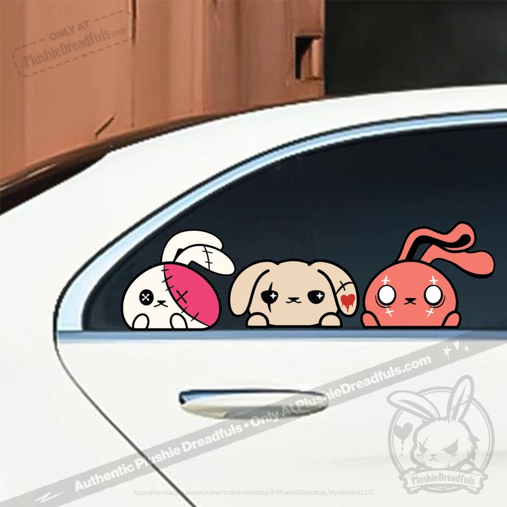 Plushie Dreadfuls - Peeking Car Decal Set Sticker