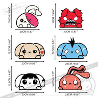 Load image into Gallery viewer, Plushie Dreadfuls - Peeking Car Decal Set Sticker
