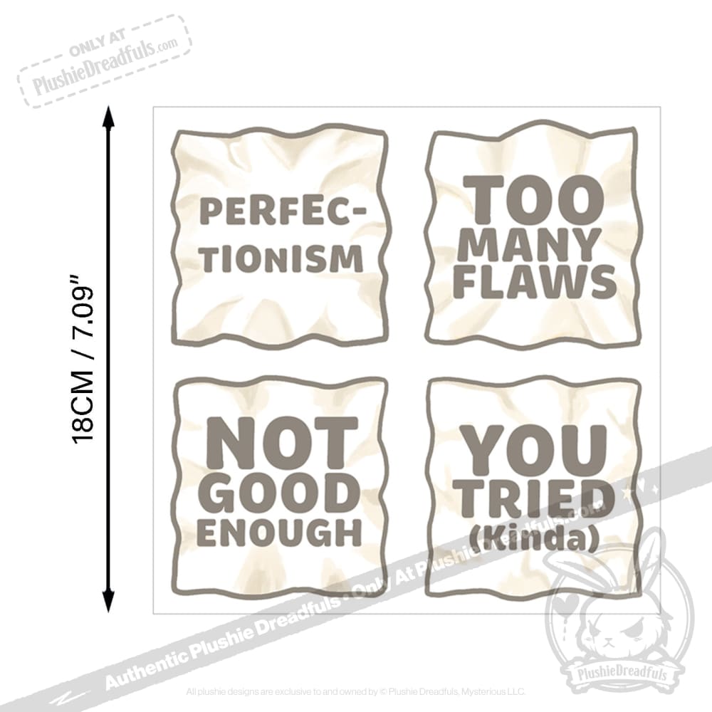 Plushie Dreadfuls Perfectionism Sticker Sheet sticker