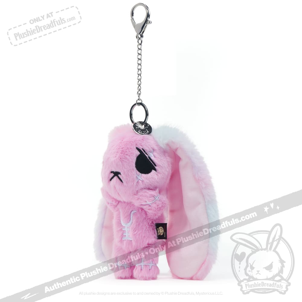 Plushie Dreadfuls - Pink Anxiety Rabbit Plush Keychain Accessory Keychain
