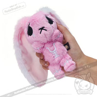 Load image into Gallery viewer, Plushie Dreadfuls - Pink Anxiety Rabbit Plush Keychain Accessory Keychain
