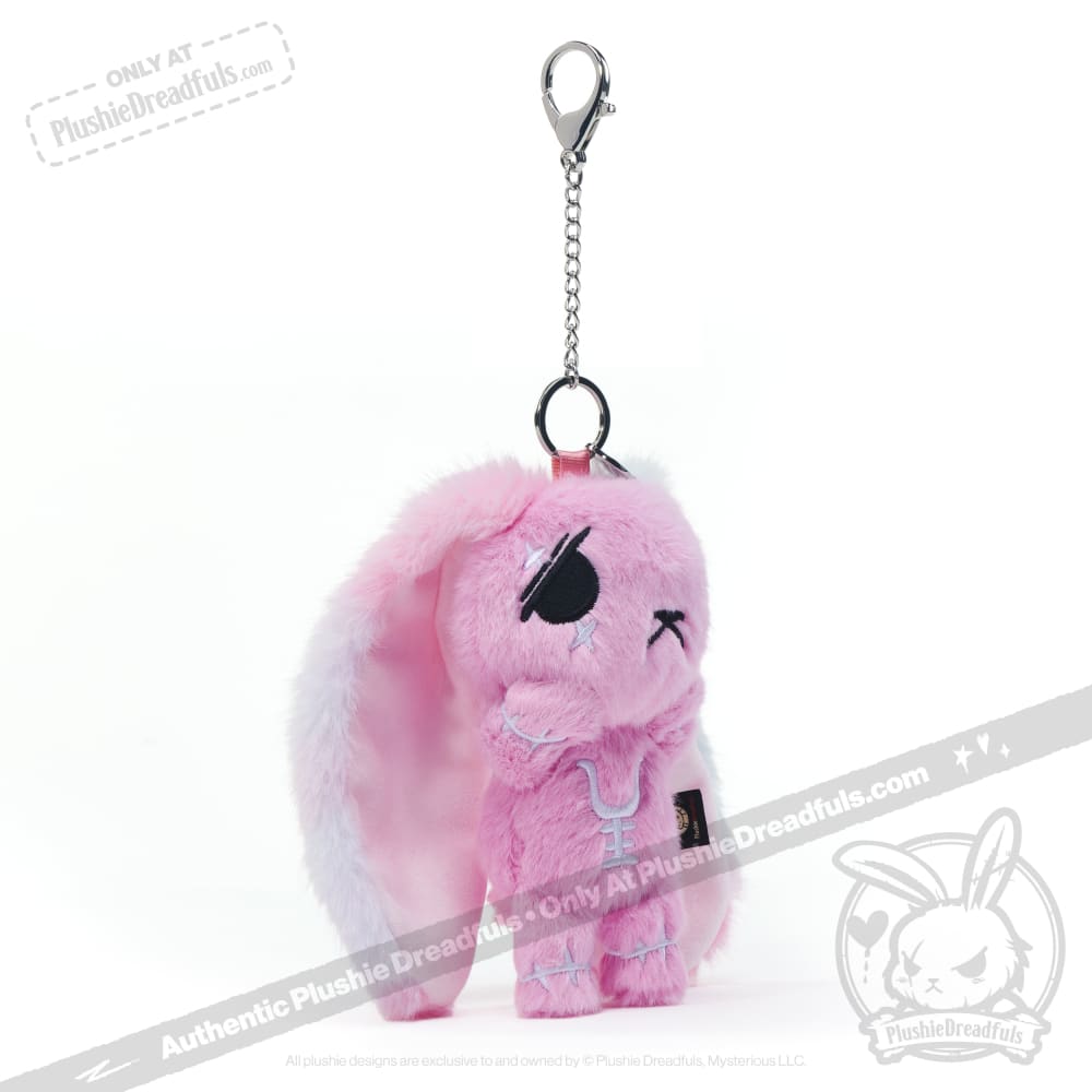 Plushie Dreadfuls - Pink Anxiety Rabbit Plush Keychain Accessory Keychain