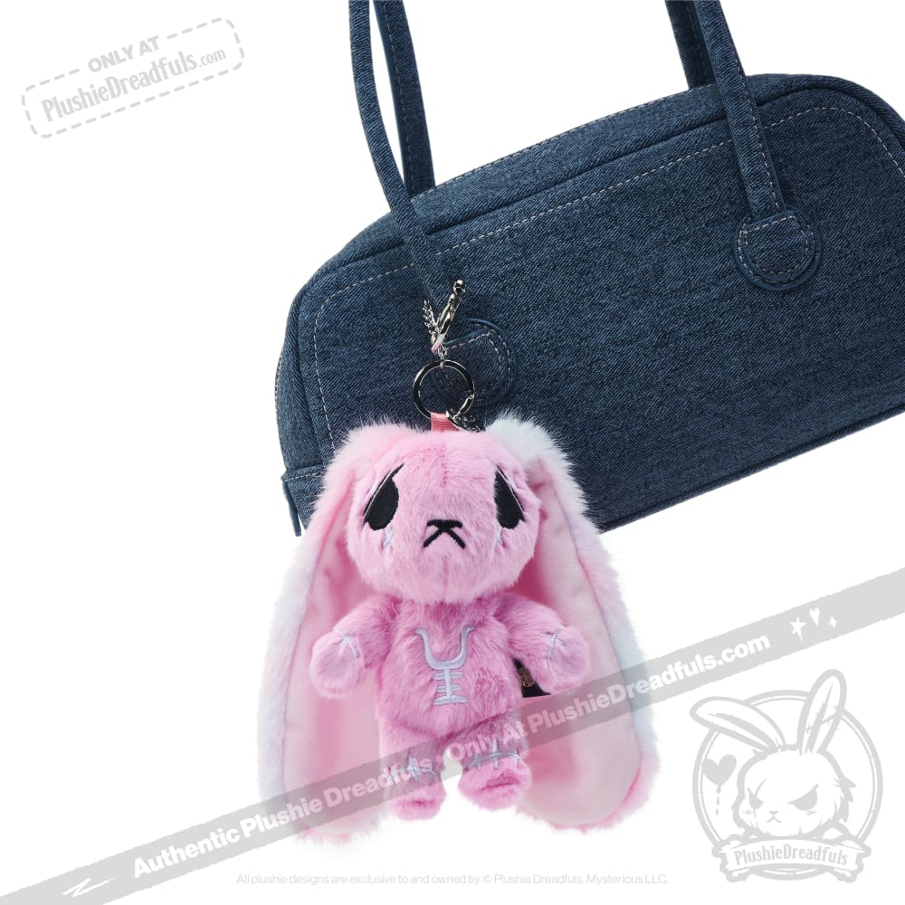 Plushie Dreadfuls - Pink Anxiety Rabbit Plush Keychain Accessory Keychain