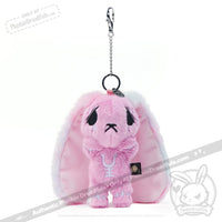 Load image into Gallery viewer, Plushie Dreadfuls - Pink Anxiety Rabbit Plush Keychain Accessory Keychain

