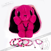 Load image into Gallery viewer, Plushie Dreadfuls -Pink Anxiety Rabbit Stacking Friendship Bracelet
