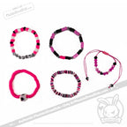 Plushie Dreadfuls -Pink Anxiety Rabbit Stacking Friendship Bracelet