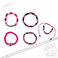 Load image into Gallery viewer, Plushie Dreadfuls -Pink Anxiety Rabbit Stacking Friendship Bracelet
