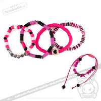 Load image into Gallery viewer, Plushie Dreadfuls -Pink Anxiety Rabbit Stacking Friendship Bracelet
