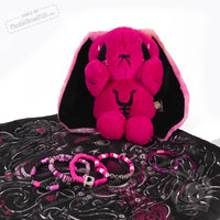 Load image into Gallery viewer, Plushie Dreadfuls -Pink Anxiety Rabbit Stacking Friendship Bracelet
