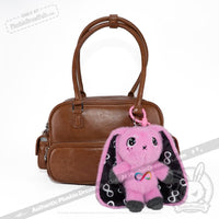 Load image into Gallery viewer, Plushie Dreadfuls - Pink Autism Rabbit Plush Keychain Accessory Keychain
