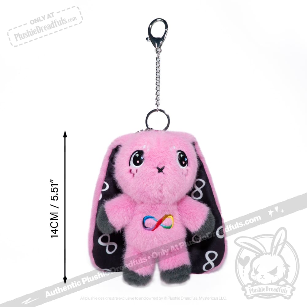 Plushie Dreadfuls - Pink Autism Rabbit Plush Keychain Accessory Keychain