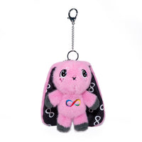 Load image into Gallery viewer, Plushie Dreadfuls - Pink Autism Rabbit Plush Keychain Accessory Keychain

