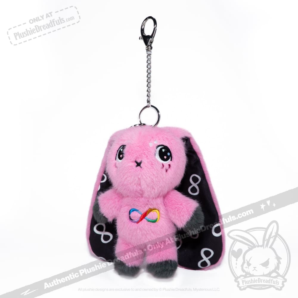 Plushie Dreadfuls - Pink Autism Rabbit Plush Keychain Accessory Keychain