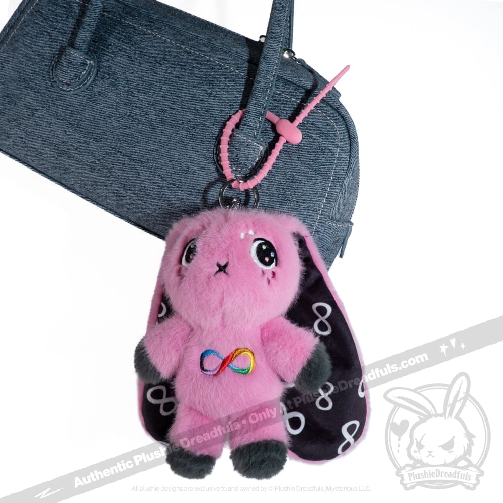 Plushie Dreadfuls - Pink Autism Rabbit Plush Keychain Accessory Keychain