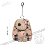 Plushie Dreadfuls - Plaid Love Rabbit Plush Keychain Accessory - Mysterious