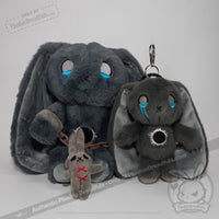 Load image into Gallery viewer, Plushie Dreadfuls - PTSD Rabbit Plush Keychain Accessory Keychain
