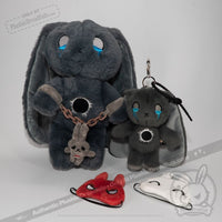 Load image into Gallery viewer, Plushie Dreadfuls - PTSD Rabbit Plush Keychain Accessory Keychain
