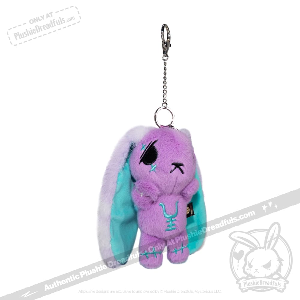 Plushie Dreadfuls -Purple Teal Anxiety Rabbit Plush Keychain Accessory Keychain