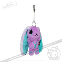 Load image into Gallery viewer, Plushie Dreadfuls -Purple Teal Anxiety Rabbit Plush Keychain Accessory Keychain
