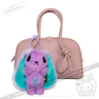 Load image into Gallery viewer, Plushie Dreadfuls -Purple Teal Anxiety Rabbit Plush Keychain Accessory Keychain
