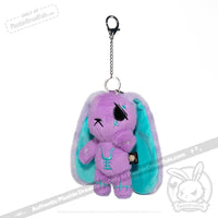 Load image into Gallery viewer, Plushie Dreadfuls -Purple Teal Anxiety Rabbit Plush Keychain Accessory Keychain
