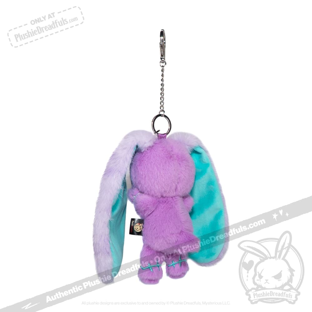 Plushie Dreadfuls -Purple Teal Anxiety Rabbit Plush Keychain Accessory Keychain