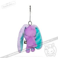 Load image into Gallery viewer, Plushie Dreadfuls -Purple Teal Anxiety Rabbit Plush Keychain Accessory Keychain
