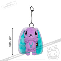 Load image into Gallery viewer, Plushie Dreadfuls -Purple Teal Anxiety Rabbit Plush Keychain Accessory Keychain
