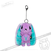 Load image into Gallery viewer, Plushie Dreadfuls -Purple Teal Anxiety Rabbit Plush Keychain Accessory Keychain
