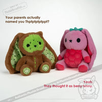 Load image into Gallery viewer, Plushie Dreadfuls - Raspberry Bunny Plush Stuffed Animal Toy
