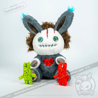 Load image into Gallery viewer, Plushie Dreadfuls - Schizophrenia Rabbit - Plush Stuffed Animal - Mysterious
