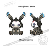 Load image into Gallery viewer, Plushie Dreadfuls - Schizophrenia Rabbit - Plush Stuffed Animal - Mysterious
