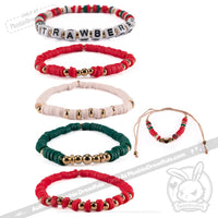 Load image into Gallery viewer, Plushie Dreadfuls - Strawberry Rabbit Stacking Bracelet Set
