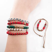 Load image into Gallery viewer, Plushie Dreadfuls - Strawberry Rabbit Stacking Bracelet Set
