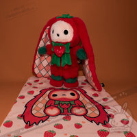 Load image into Gallery viewer, Plushie Dreadfuls - Strawbunny Rabbit - Plush Stuffed Animal toy
