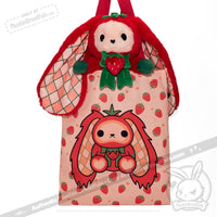 Load image into Gallery viewer, Plushie Dreadfuls - Strawbunny Rabbit - Plush Stuffed Animal toy
