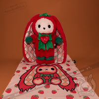 Load image into Gallery viewer, Plushie Dreadfuls - Strawbunny Rabbit - Plush Stuffed Animal toy
