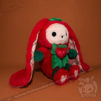 Load image into Gallery viewer, Plushie Dreadfuls - Strawbunny Rabbit - Plush Stuffed Animal toy
