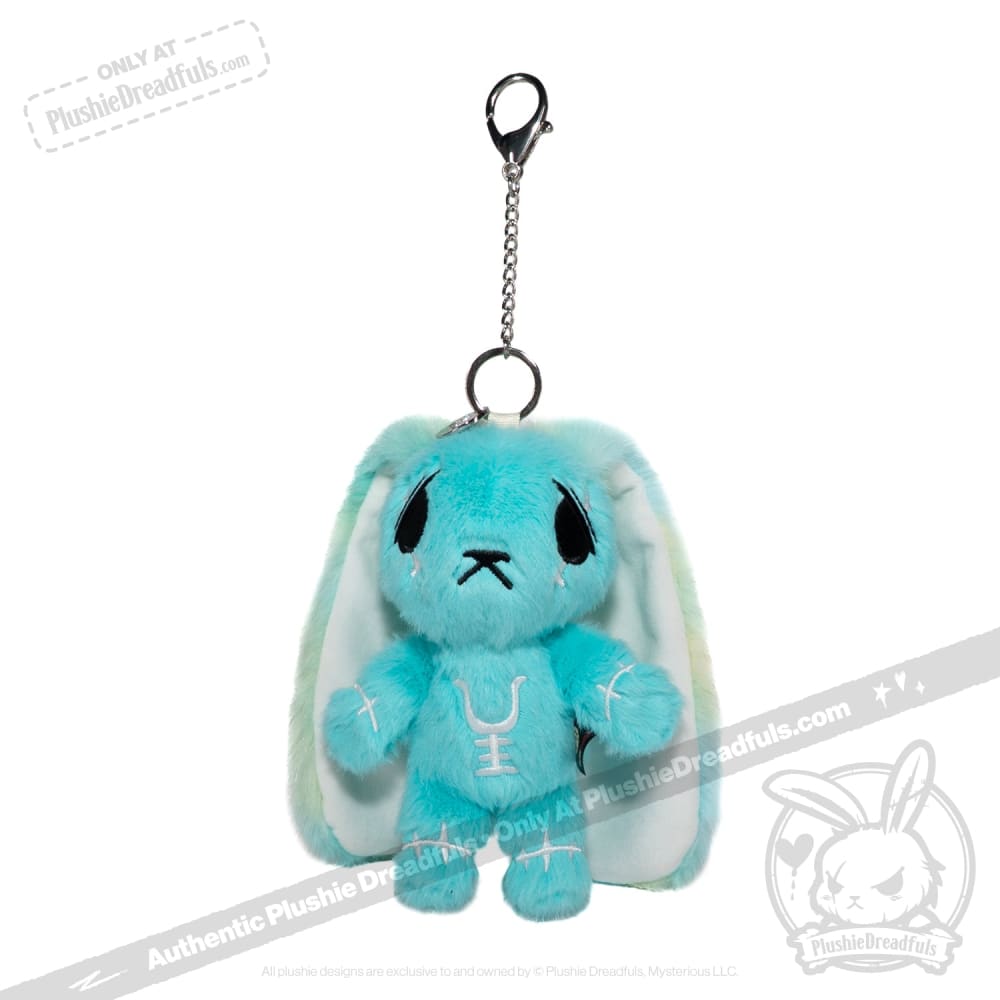 Plushie Dreadfuls -Teal Anxiety Rabbit Plush Keychain Accessory Keychain