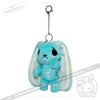 Load image into Gallery viewer, Plushie Dreadfuls -Teal Anxiety Rabbit Plush Keychain Accessory Keychain
