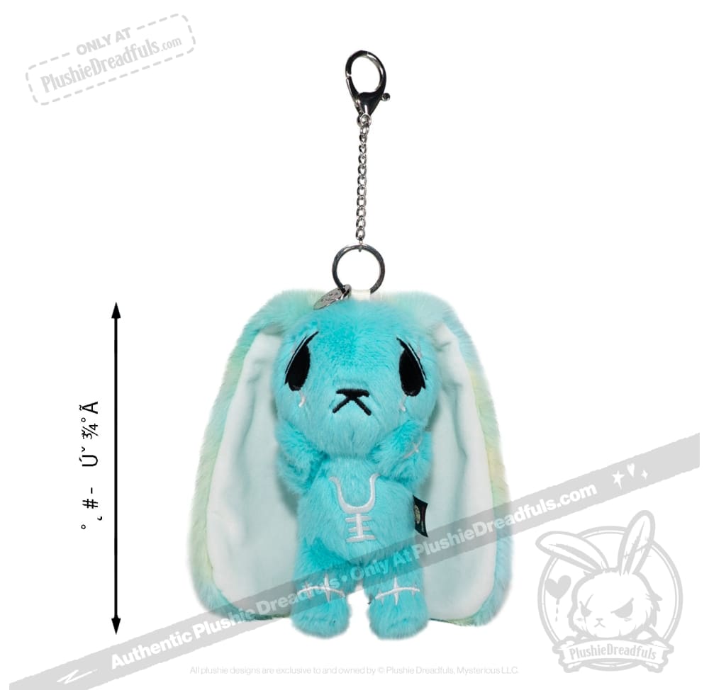 Plushie Dreadfuls -Teal Anxiety Rabbit Plush Keychain Accessory Keychain