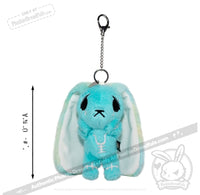 Load image into Gallery viewer, Plushie Dreadfuls -Teal Anxiety Rabbit Plush Keychain Accessory Keychain
