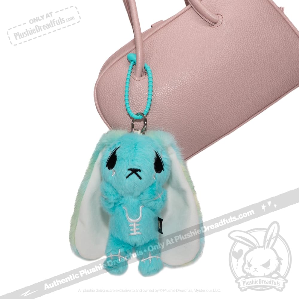 Plushie Dreadfuls -Teal Anxiety Rabbit Plush Keychain Accessory Keychain