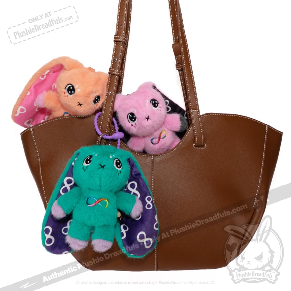 Plushie Dreadfuls - Teal Autism Rabbit Plush Keychain Accessory Keychain
